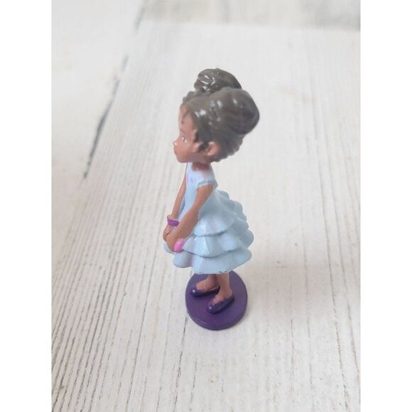 Disney pigtail bun girl mini blue dress toy figure - Picture 2 of 6